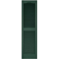 Builders Edge 55 in. H X 14.5 in. W Forest Green Louvered Vinyl Shutter 2 pk