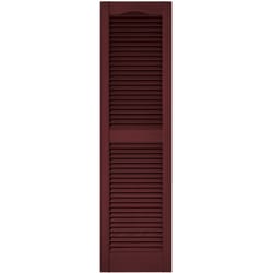 Builders Edge 55 in. H X 14.5 in. W Wineberry Louvered Vinyl Shutter 2 pk