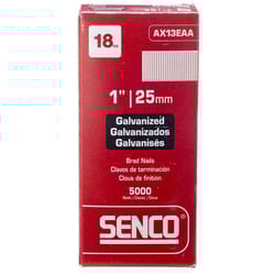 Senco 1 in. L X 18 Ga. Straight Strip Galvanized Brad Nails 5000 pk