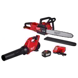 Milwaukee M18 FUEL 2727-21HDB 16 in. 18 V Battery Chainsaw/Leaf Blower Combo Kit (Battery &amp; Charger)